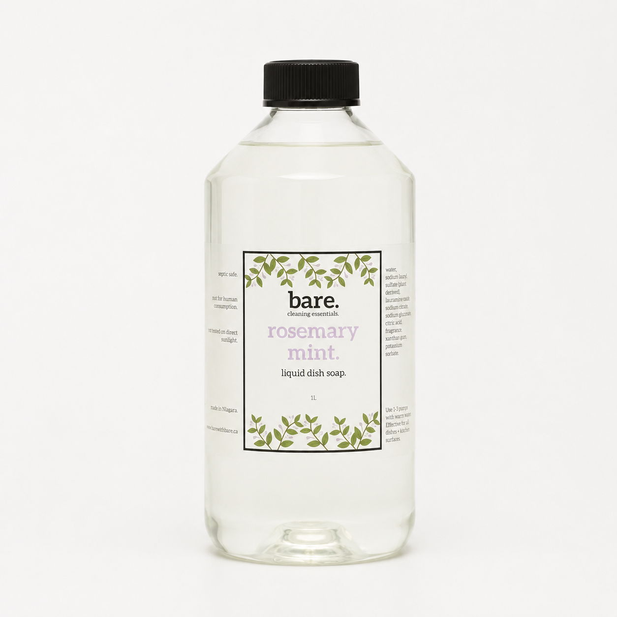 Rosemary Mint Natural Dish Soap (1L) - No pump