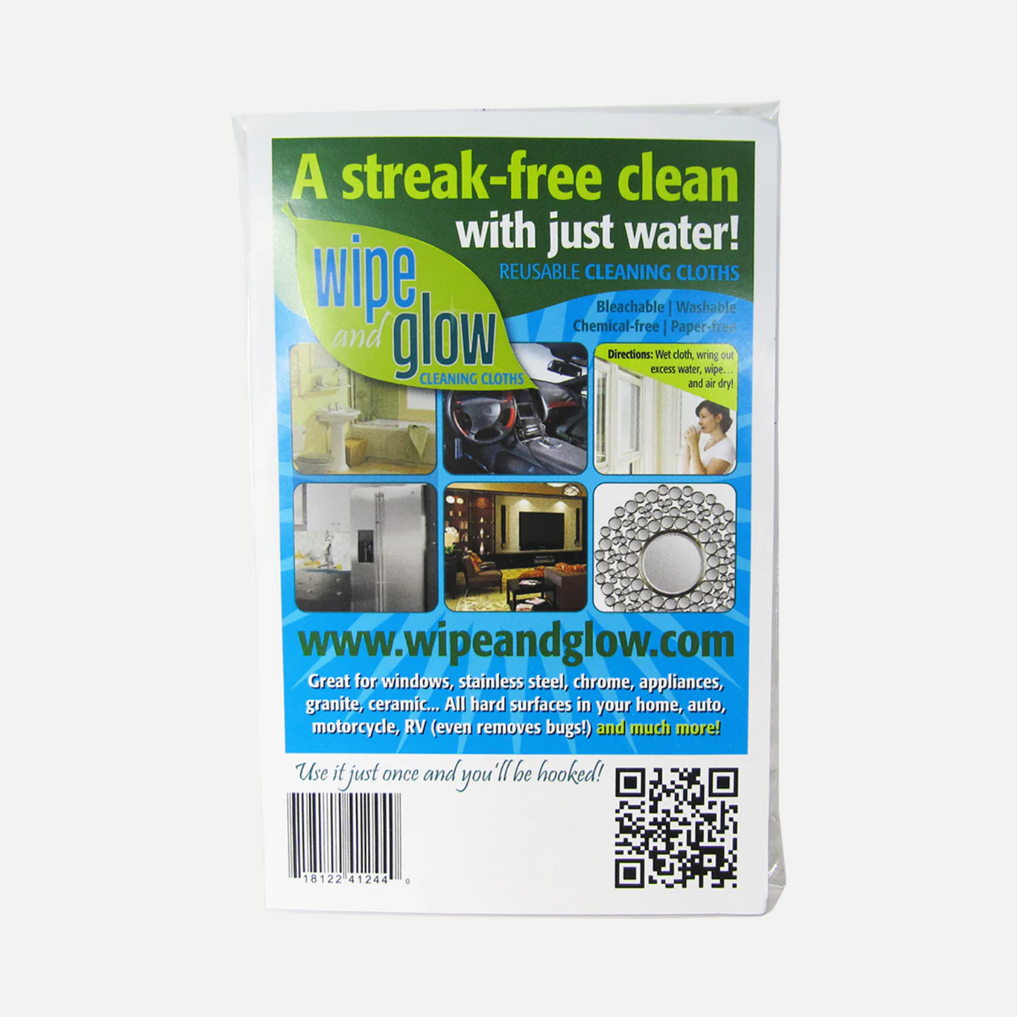 Streak-Free and Chemical-Free Reusable Cleaning Cloth (Wipe and Glow)