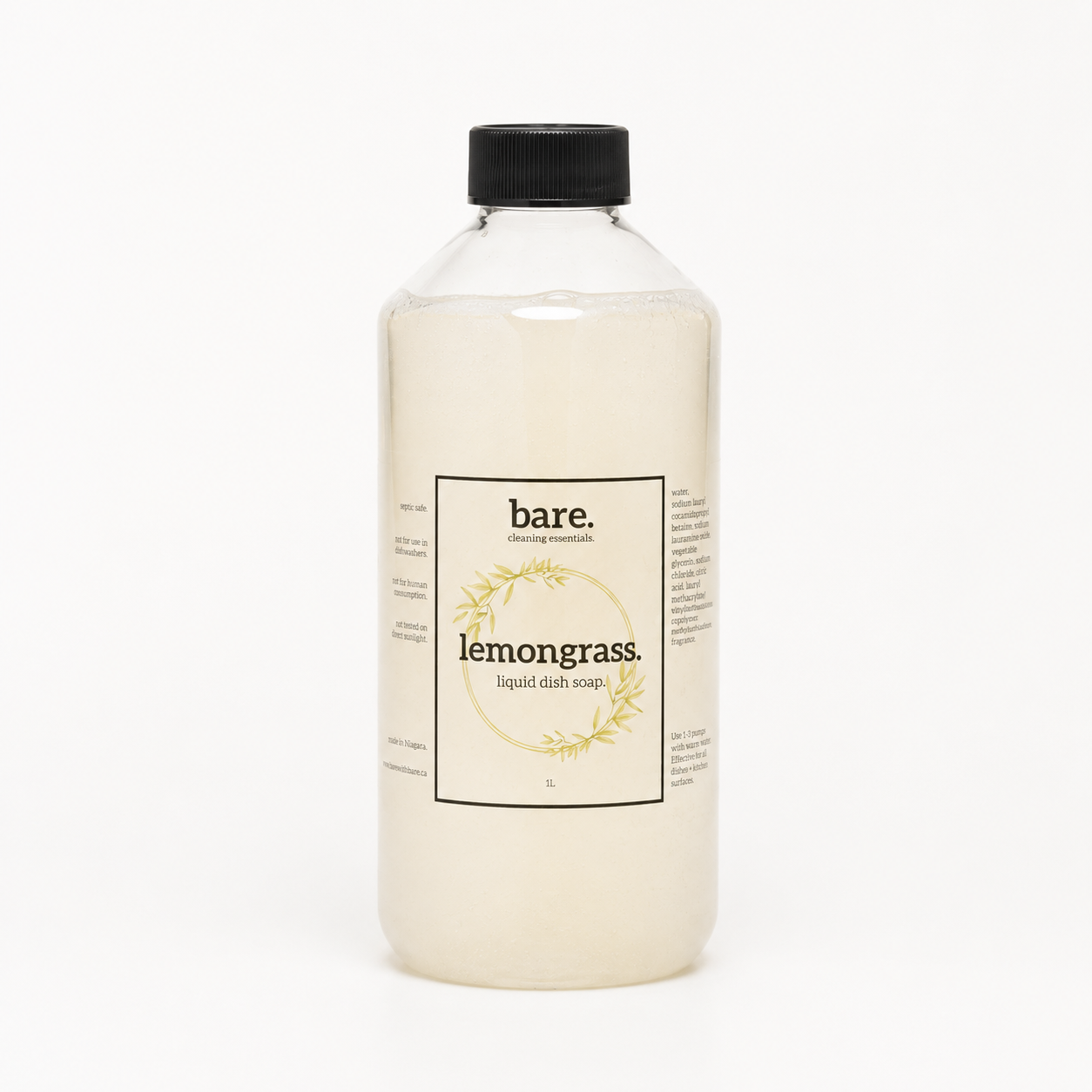 Lemongrass Natural Dish Soap (1L) - No pump