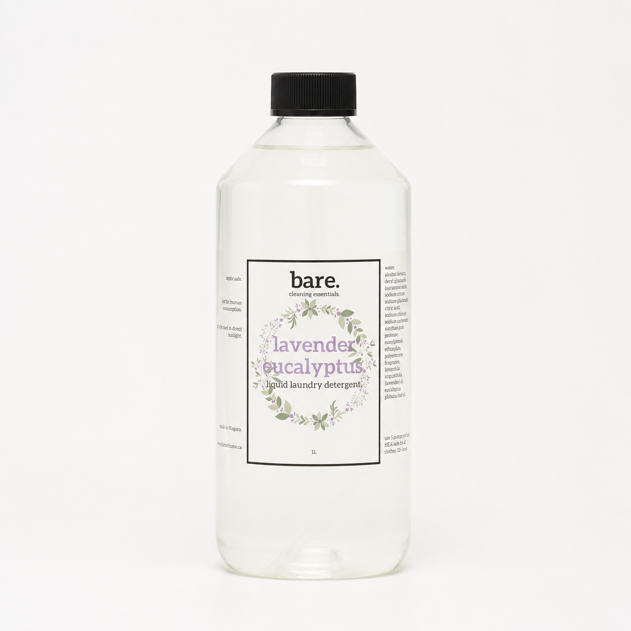 Lavender Eucalyptus Liquid Laundry Detergent (1L) - No pump